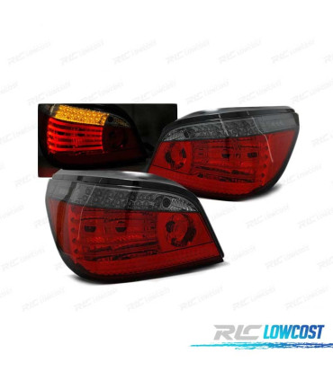 FEUX ARRIÈRE BMW E60 LCI 07-10 LED DYNAMIQUE AVEC CLIGNOTANT ROUGE FUMÉ