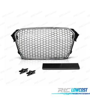 CALANDRE AUDI A4 B8 11-15 LOOK RS CHROMÉ NOIR