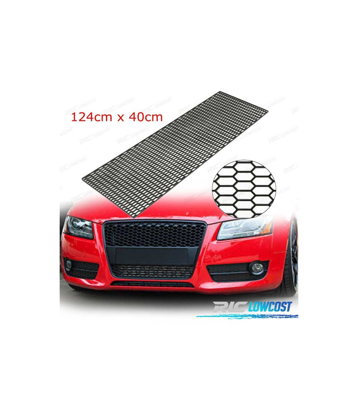 Grille nid d'abeille en ABS noir pour calandre et parechocs