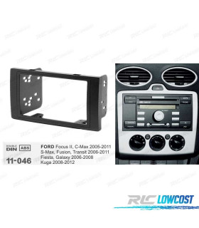 FACADE AUTORADIO 2 DIN NOIR POUR FORD FOCUS C-MAX S-MAX FUSION TRANSIT FIESTA GALAXY KUGA