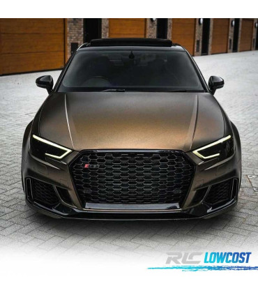 CALANDRE AUDI A3 8V 16-20 LOOK RS3 NOIR BRILLANT