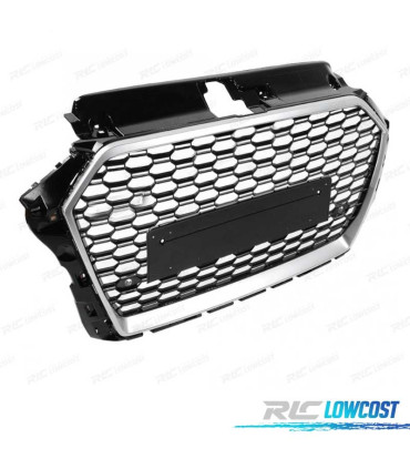 CALANDRE AUDI A3 8V 16-20 LOOK RS3 NOIR ARGENT