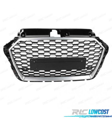 CALANDRE AUDI A3 8V 16-20 LOOK RS3 NOIR ARGENT