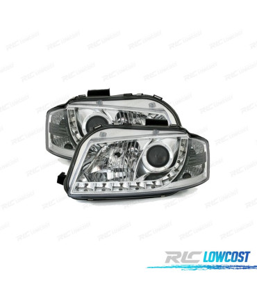 PHARES AUDI A3 8P 03-08 FEUX DE JOUR À LED FOND CHROME