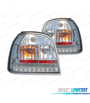 FEUX ARRIÈRE VOLKSWAGEN VW GOLF MK3 91-97 LED FOND CHROMÉ