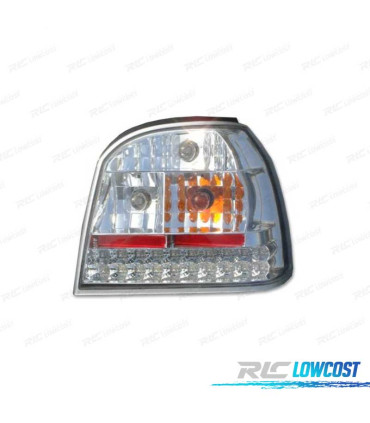 FEUX ARRIÈRE VOLKSWAGEN VW GOLF MK3 91-97 LED FOND CHROMÉ