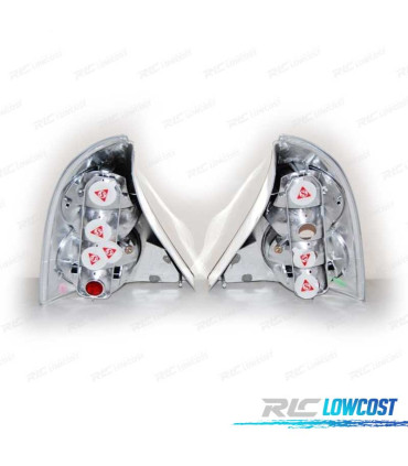 FEUX ARRIÈRE RENAULT CLIO 98-01 LOOK LEXUS FOND CHROMÉ