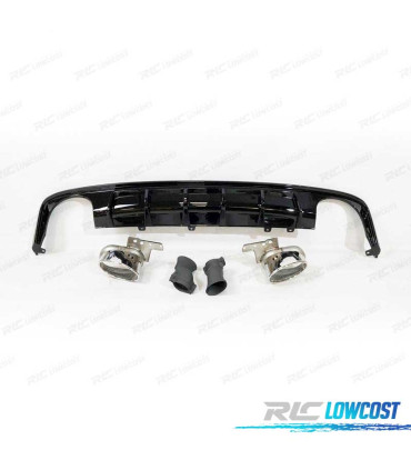 DIFFUSEUR AUDI A6 C8 AVANT 19-21 LOOK RS6 NOIR BRILLANT + EMBOUTS D'ÉCHAPPEMENT