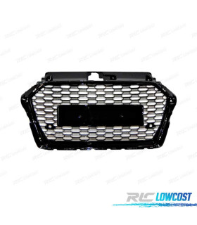 CALANDRE AUDI A3 8V 16-20 LOOK RS3 NOIR BRILLANT